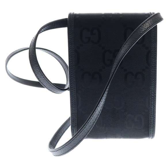 Gucci Off Grid Shoulder Bag Black Nylon Leather Phone Crossbody - Picture 2 of 6